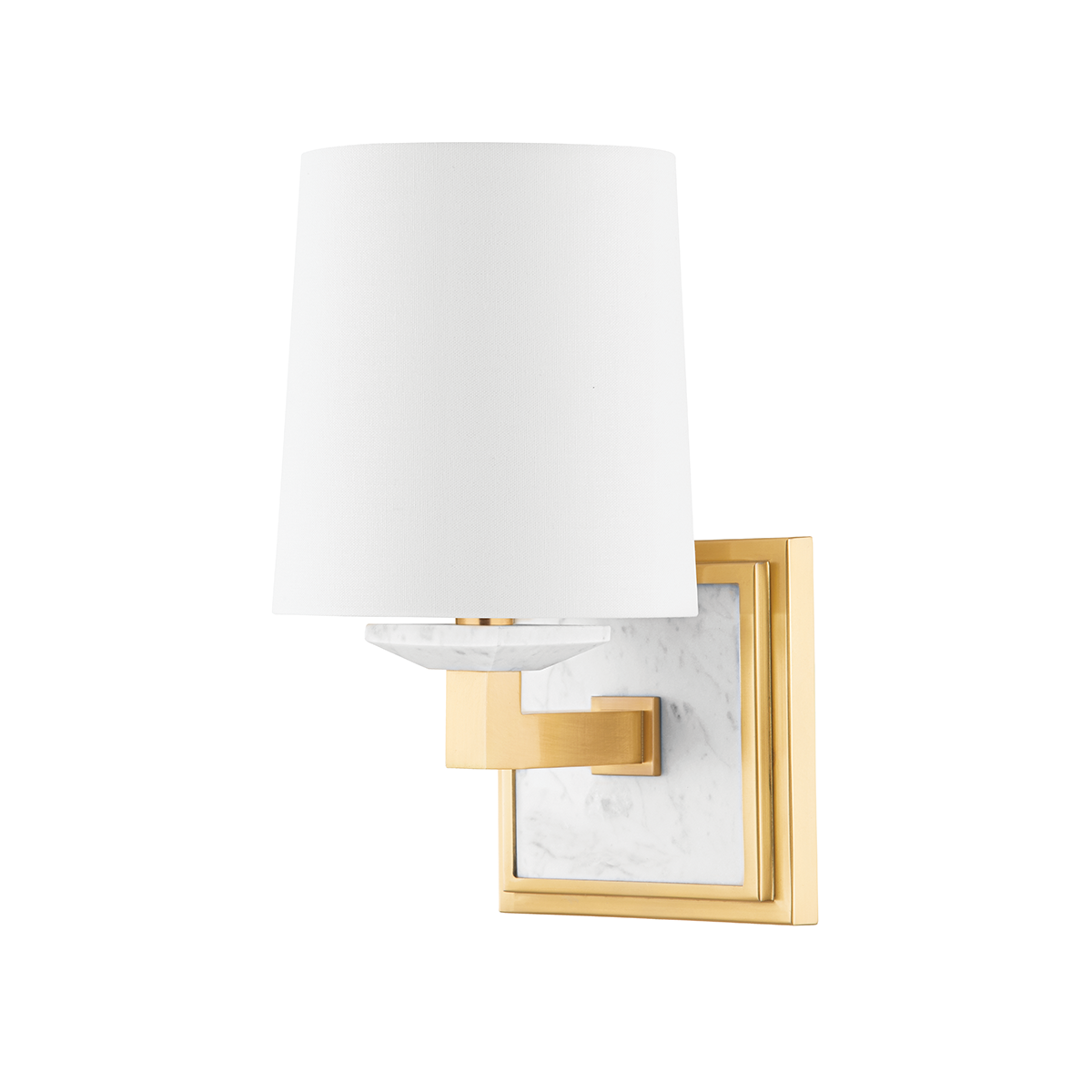 Marble Wall Sconce - Aged Brass