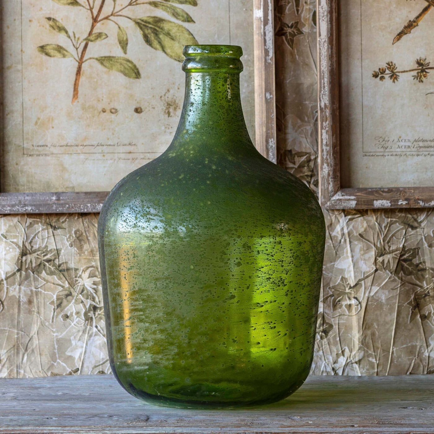 Decorative Aged Verde Bottle Medium