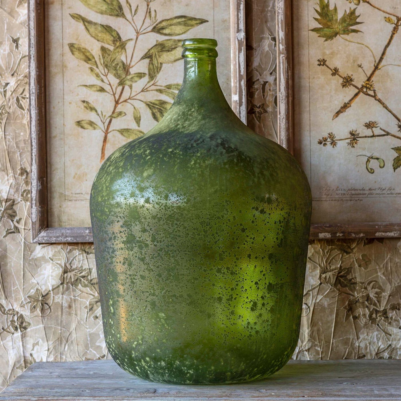 Decorative Aged Verde Bottle Large