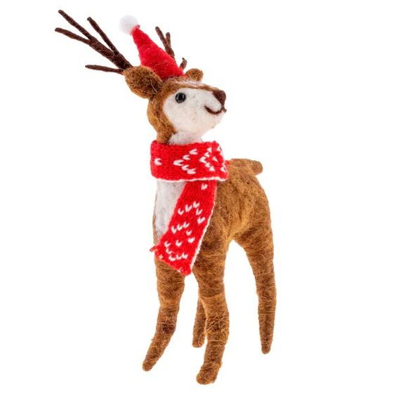 Table Top Brown Deer - Felt Ornaments (Set of Three)