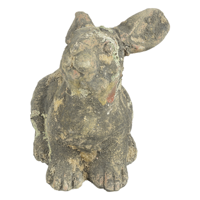 Aged Ceramic Rabbit, Moss Green