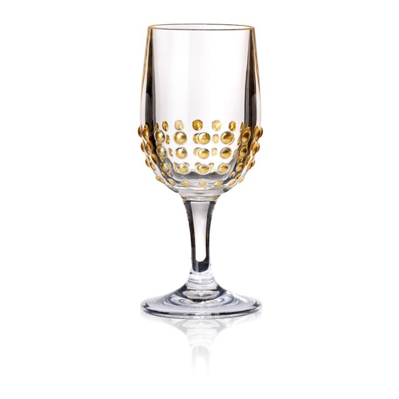 Beaded Gold Acrylic 10oz Wine Glass