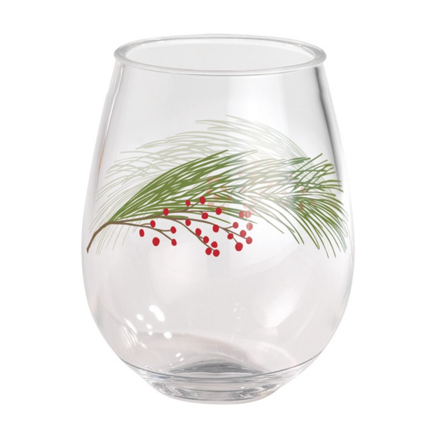 Winterberry Pine Stemless Wine Glass