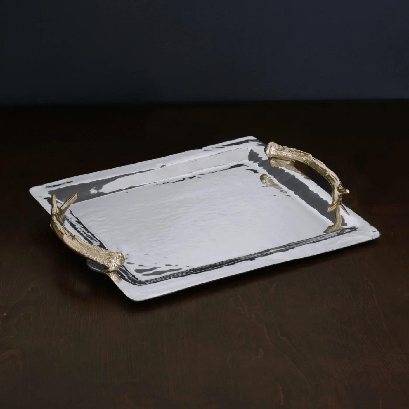 Antler Large Tray with Gold Handles
