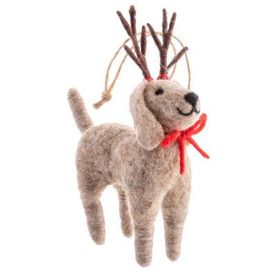 FELT ORNAMENTS  REINDEER DOGS S/6