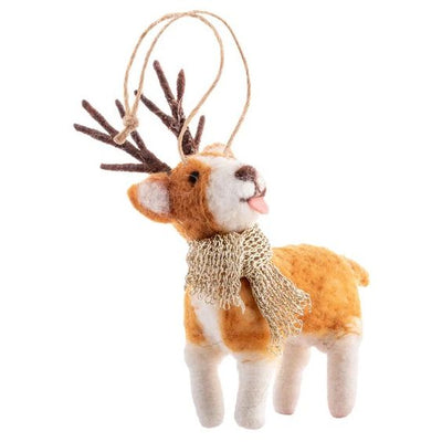 FELT ORNAMENTS  REINDEER DOGS S/6