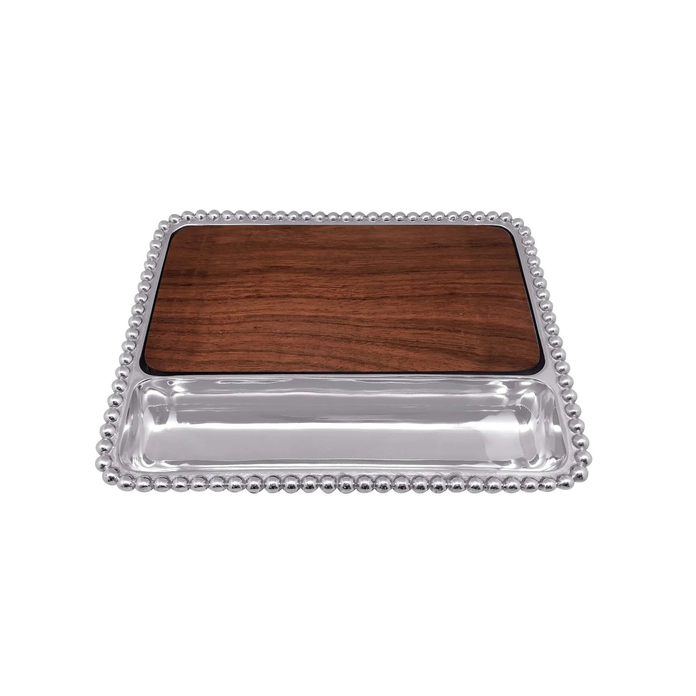 Pearled Cheese Board with Dark Wood Insert