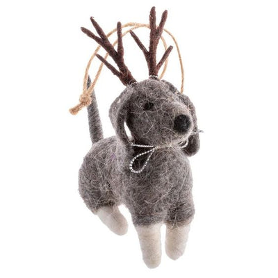 FELT ORNAMENTS  REINDEER DOGS S/6