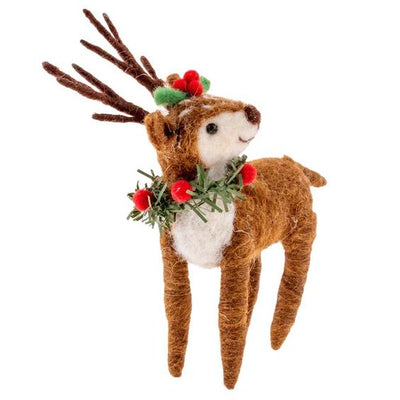 Table Top Brown Deer - Felt Ornaments (Set of Three)