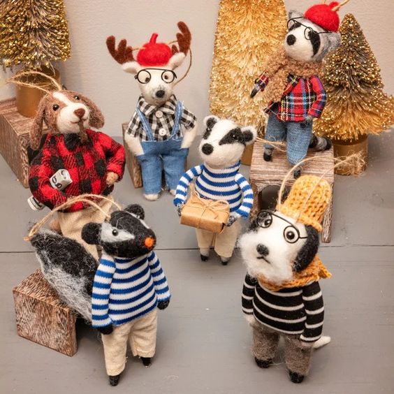 Woodland Hipsters - Felt Ornaments