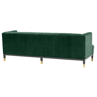 Modern Tufted Sofa Emerald Green Velvet