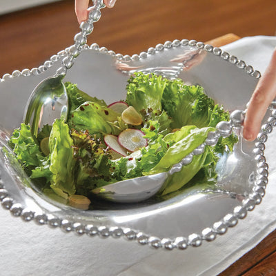 Pearled Large Salad Servers
