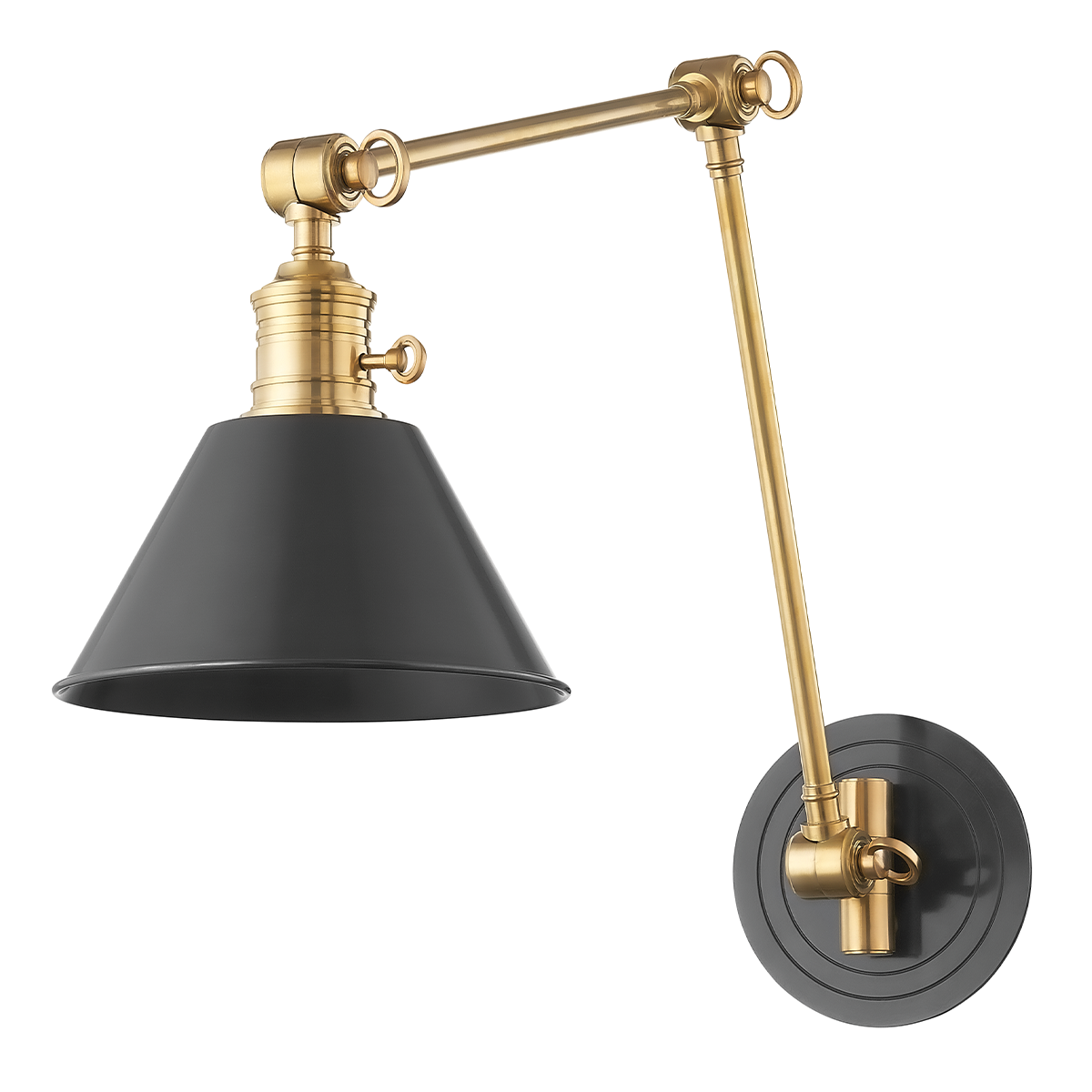 Wall Sconce - Black and Aged Brass