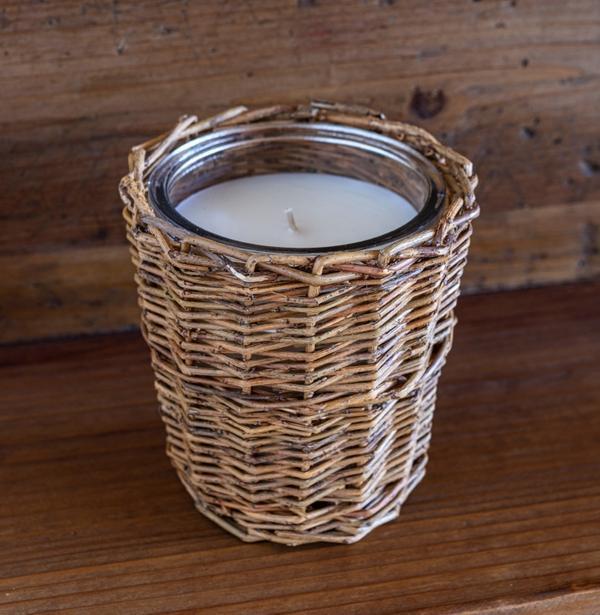 Wicker Basket English Tea Candle 13oz